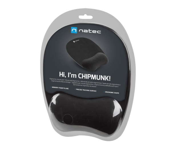 Natec PODKŁADKA POD MYSZ CHIPMUNK CZARNA 230X200MM MEMORY FOAM - 1470197 - zdjęcie 3